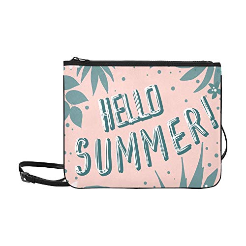 Hola, Invitación de Invitación para Tarjetas de Felicitación de Verano de Alto grado de Nylon Delgado Clutch Bag Cross-body Bag Bolsa de hombro