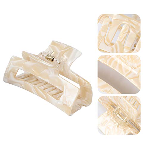 Holibanna Extra Grande 10. 5Cm Pinzas de Mandíbula Pinzas de Pelo de Sujeción Fuerte para Cabello Grueso Bobina Causal Pinza de Garra de Pelo Lacio Horquilla Hueca Geométrica para Mujeres