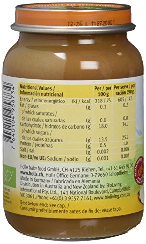 Holle Potito de Manzana y Ciruela (+6 meses) - Paquete de 6 x 190 gr - Total: 1140 gr
