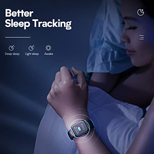 HolyHigh Smartwatch Fitness Pantalla Táctil Reloj Inteligente Fitness con Ritmo Cardíaco & Monitor de Sueño Cronómetro Podómetro IP68 Impermeable Rastreador para Hombres y Mujeres