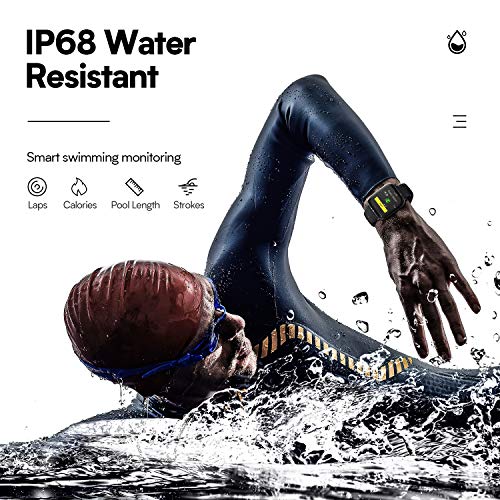 HolyHigh Smartwatch Fitness Pantalla Táctil Reloj Inteligente Fitness con Ritmo Cardíaco & Monitor de Sueño Cronómetro Podómetro IP68 Impermeable Rastreador para Hombres y Mujeres