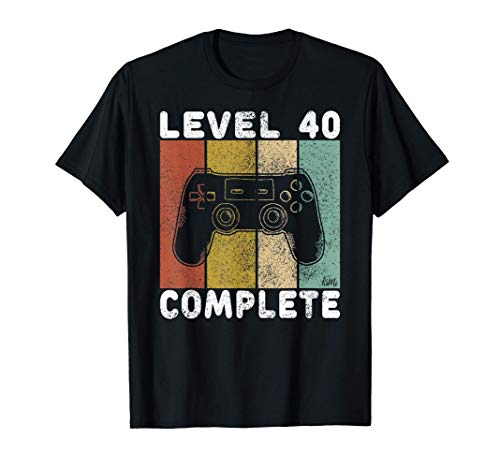 Hombre Camiseta Gamer Para Hombres 40 Años Regalo 40 Cumpleaños Camiseta