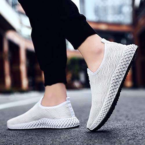 Hombre Zapatillas de Correr Casual para Deportivas de Malla Zapatillas Antideslizantes Zapatillas Ligeras Resistente al Desgaste Absorbe el Sudor Calzado Deportivo Zapatos Sin Cordones JiaMeng_ZI