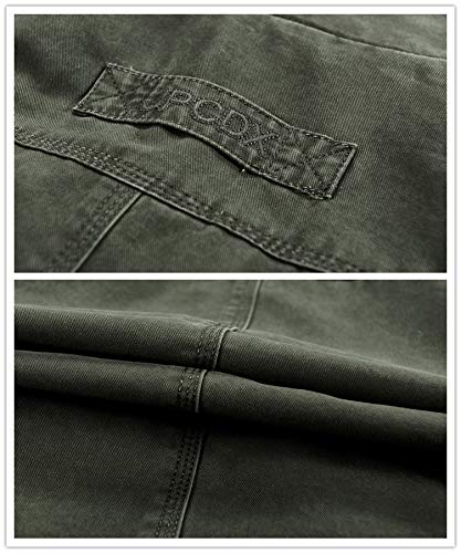 Hombres Chaqueta Primavera otoño e Invierno Algodón Militar Chaqueta (X-Small=Tag M/Chest 106cm, Black)