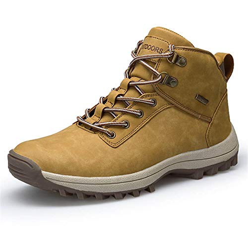 Hombres Trekking Botas Impermeables Zapatillas de Senderismo AntideslizanteTrekking Zapatos de Deporte Deportes Exterior Sneakers，Turismo, Senderismo, Escalada, Selva Amarillo 43EU