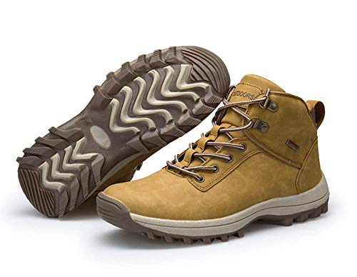 Hombres Trekking Botas Impermeables Zapatillas de Senderismo AntideslizanteTrekking Zapatos de Deporte Deportes Exterior Sneakers，Turismo, Senderismo, Escalada, Selva Amarillo 43EU