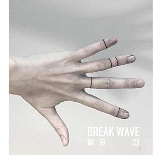 Hombres y mujeres tatuajes adhesivos dedo línea negra lineal viento escarchado oreja fresca pequeño tatuaje geométrico red roja