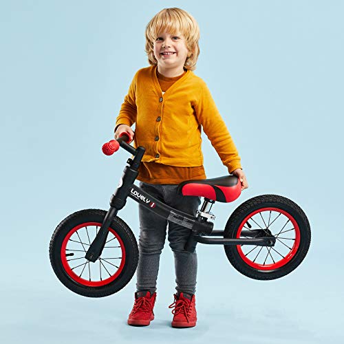 HOMCOM Bicicleta sin Pedales Sillín Regulable 31-45cm Recomendado para niños + 2 Años Rueda de Goma Carga 25kg 65x33x46cm Negra