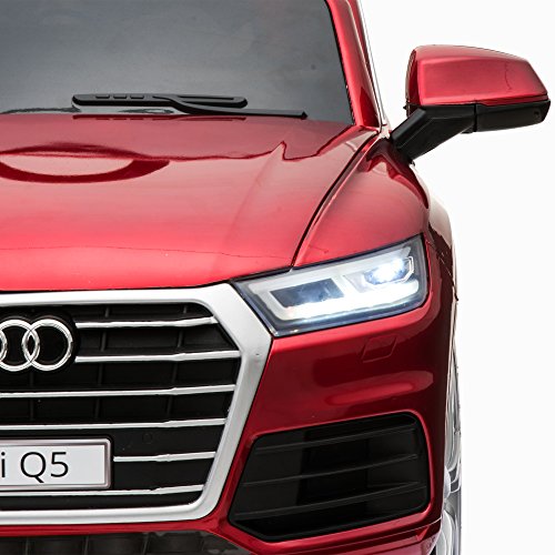 HOMCOM Coche Eléctrico para Niño 3-8 Años Audi Q5 con Mando a Distancia MP3 Luces y Sonidos Apertura de Puerta 116x75x56cm Carga 30kg