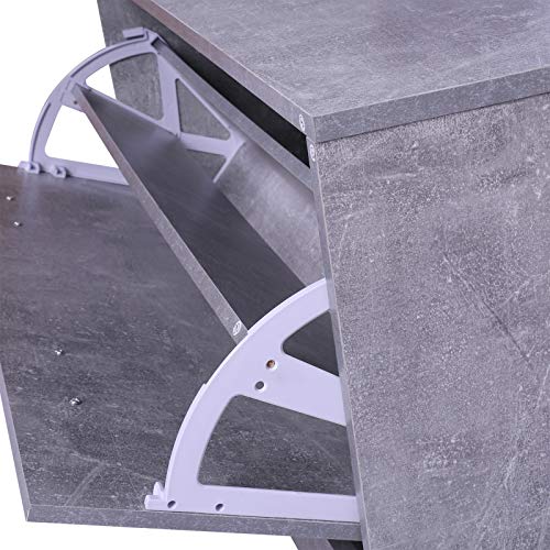 HOMCOM Conjunto de Muebles de Entrada Recibidor Pasillo Set de 3 Piezas Perchero Espejo Zapatero con Cajón 90x22x116cm Madera Gris