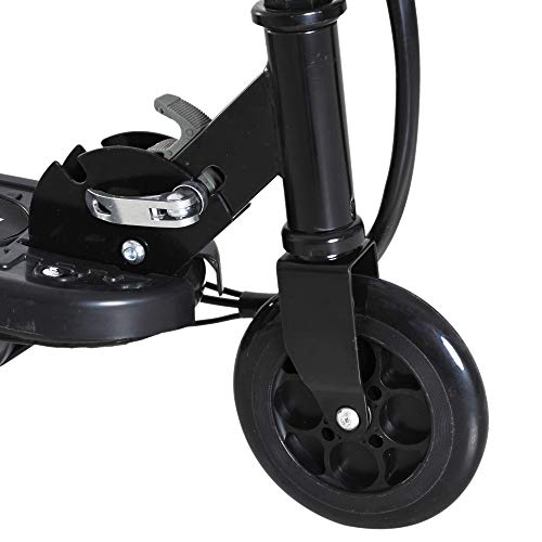 HOMCOM Patinete Eléctrico Niño 7-14 Años E-Scooter Plegable Manillar Ajustable 12km/h Batería Recargable 12V Monopatín 120W Carga 50kg Negro