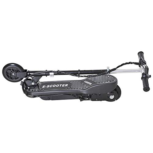 HOMCOM Patinete Eléctrico Niño 7-14 Años E-Scooter Plegable Manillar Ajustable 12km/h Batería Recargable 12V Monopatín 120W Carga 50kg Negro