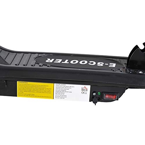 HOMCOM Patinete Eléctrico Niño 7-14 Años E-Scooter Plegable Manillar Ajustable 12km/h Batería Recargable 12V Monopatín 120W Carga 50kg Negro