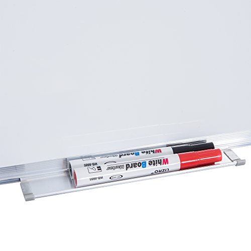 HOMCOM Pizarra magnetica blanca de 60 x 45cm con 10 imanes + 1 borrador + 4 rotuladores