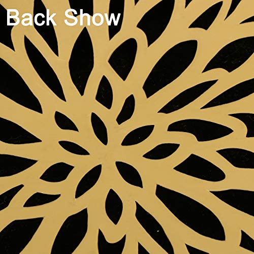 Homcomoda Manteles Individuales 6 Oro Metálico Laminado Redondo Vinilo Manteles Individuales Acento Centro de Mesa Manteles Nieve