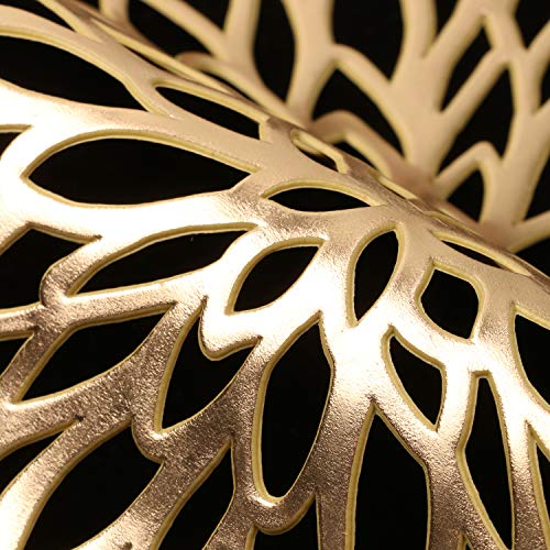 Homcomoda Manteles Individuales 6 Oro Metálico Laminado Redondo Vinilo Manteles Individuales Acento Centro de Mesa Manteles Nieve