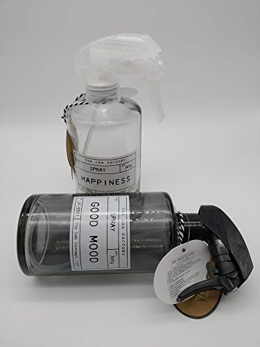 Home Deco Factory Botella Spray pulverizador, atomizador de Vidrio, vaporizador difusor rellenable Multiusos. 2 x 345 ml.