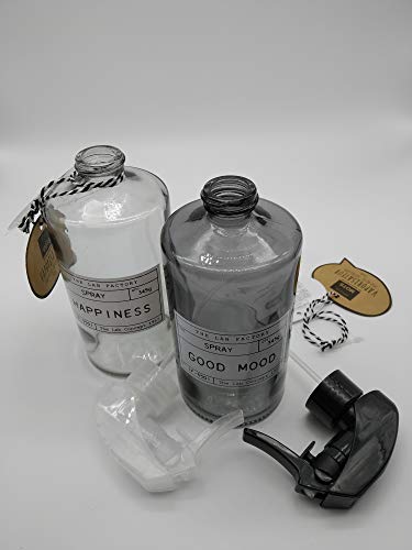 Home Deco Factory Botella Spray pulverizador, atomizador de Vidrio, vaporizador difusor rellenable Multiusos. 2 x 345 ml.