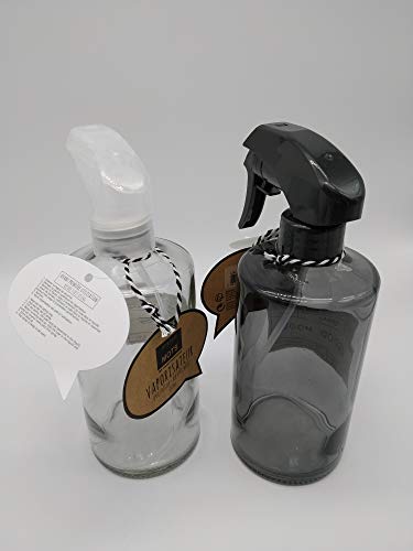 Home Deco Factory Botella Spray pulverizador, atomizador de Vidrio, vaporizador difusor rellenable Multiusos. 2 x 345 ml.