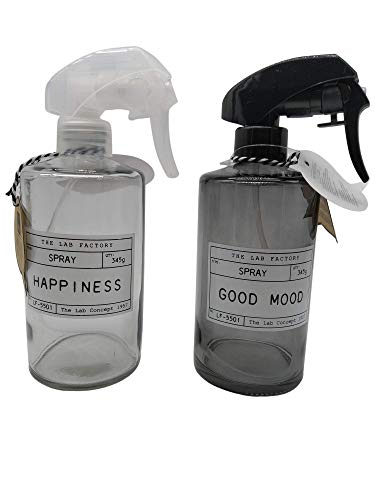 Home Deco Factory Botella Spray pulverizador, atomizador de Vidrio, vaporizador difusor rellenable Multiusos. 2 x 345 ml.