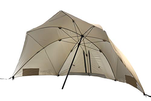 Homecall - Sombrilla refugio para la playa con ventana (caqui)