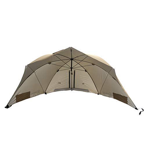 Homecall - Sombrilla refugio para la playa con ventana (caqui)