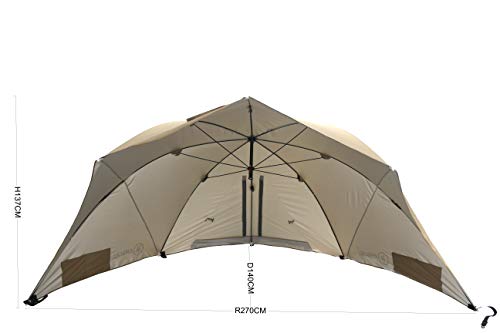 Homecall - Sombrilla refugio para la playa con ventana (caqui)