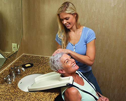 Homecraft AA1878 - Bandeja para lavar el pelo con correa, material vellón, color Blanco