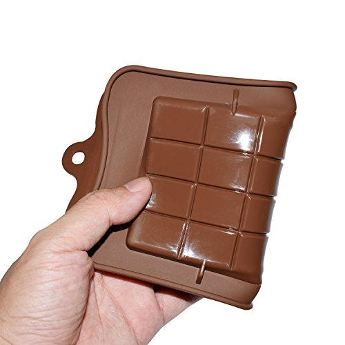 homEdge Break-Apart Moldes de chocolate, juego de 4 paquetes de moldes antiadherentes de silicona de grado alimenticio para proteínas y barra de energía