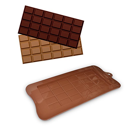 homEdge Break-Apart Moldes de chocolate, juego de 4 paquetes de moldes antiadherentes de silicona de grado alimenticio para proteínas y barra de energía
