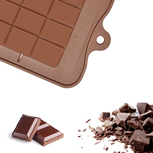 homEdge Break-Apart Moldes de chocolate, juego de 4 paquetes de moldes antiadherentes de silicona de grado alimenticio para proteínas y barra de energía