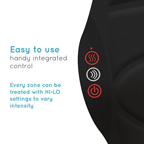 Homedics BKP-112HA-EU Asiento de masaje vibrante con calor suave, 3 zonas de masaje, controles integrados prácticos, utilitarios: en automóviles en el hogar y en la oficina