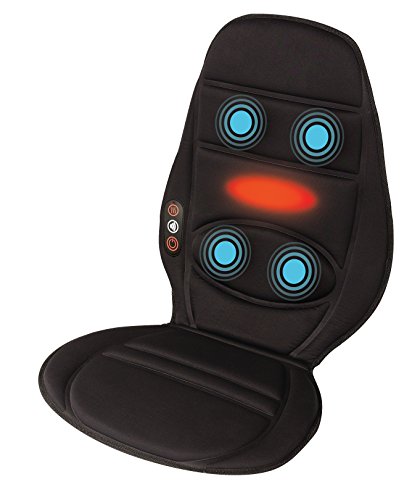 Homedics BKP-112HA-EU Asiento de masaje vibrante con calor suave, 3 zonas de masaje, controles integrados prácticos, utilitarios: en automóviles en el hogar y en la oficina