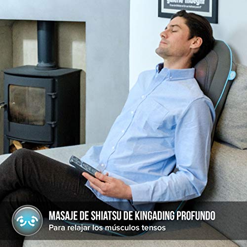 HoMedics Gel Asiento Masajeador Shiatsu para Espalda, Cuello y Hombros, Silla Eléctrica de Masaje con Calor Relajante, Control Remoto para Regular Intensidad, Tecnología Gel para la Casa y Oficina