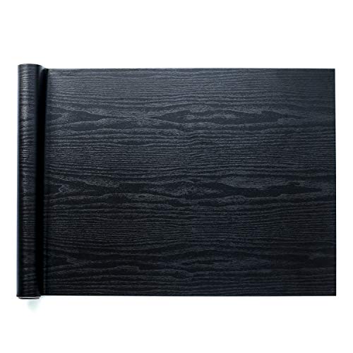 Homein Vinilos para Muebles Negro, Papel Pintado Autoadhesivo, Vinilos Cocina/Pared/Armario/Baño, Papel Adhesivo Impermeable y a Prueba de Polvo, PVC Rollo 60x200cm