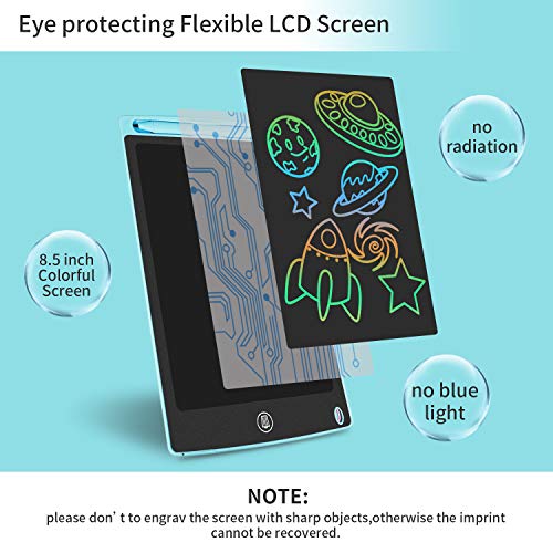 HOMESTEC Tableta Escritura LCD Color, Pizarra Digital para apuntar recordatorios Escribir o Dibujar (8,5 Pulgadas, Azul)