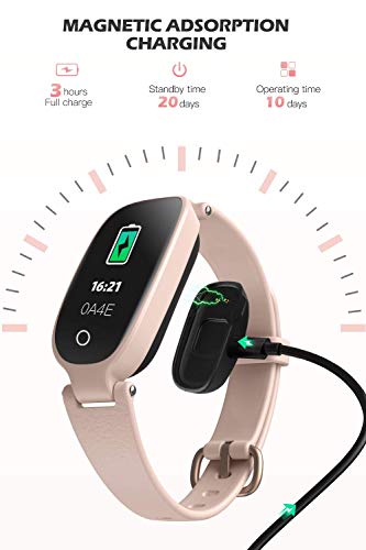 Hommie Pulsera Actividad Inteligente Mujer, Pulsera Actividad para Mujeres, Relojes Inteligentes Mujer de Pantalla Color, Reloj Actividad Mujer Monitor Pulsómetro,Sueño,Calorías, 2 Correas