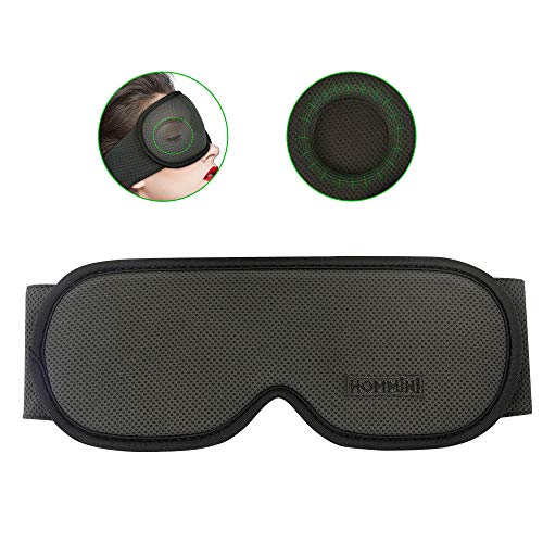 HOMMINI Antifaz para Dormir,Antifaz Dormir de 72CM/Diseño 3D/2 cojín Dónut Desmontable,Correa Ajustable de Velcro 13CM