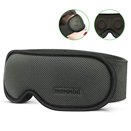 HOMMINI Antifaz para Dormir,Antifaz Dormir de 72CM/Diseño 3D/2 cojín Dónut Desmontable,Correa Ajustable de Velcro 13CM