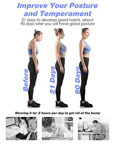 Homtiky Corrector de Postura Inteligente con Vibración para Hombre y Mujer, Corrector Postura Espalda Inteligente para Aliviar el Dolor de Espalda, Hombro y Cuello, L