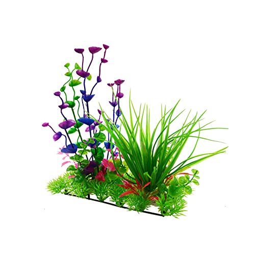 Homvik Acuario Decoración Plantas Artificiales Acuario Plantas plásticas Decoración Acuarios Ideal Ornamento para Acuario Perece Terrario de Tortuga Seguro y Bello