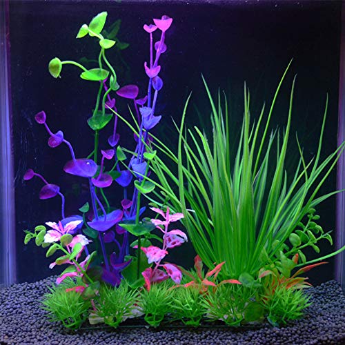Homvik Acuario Decoración Plantas Artificiales Acuario Plantas plásticas Decoración Acuarios Ideal Ornamento para Acuario Perece Terrario de Tortuga Seguro y Bello
