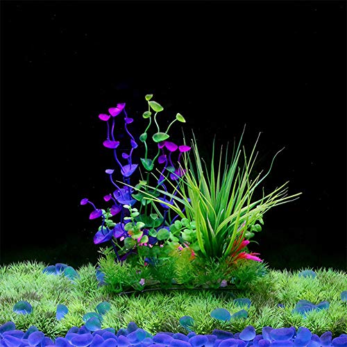 Homvik Acuario Decoración Plantas Artificiales Acuario Plantas plásticas Decoración Acuarios Ideal Ornamento para Acuario Perece Terrario de Tortuga Seguro y Bello