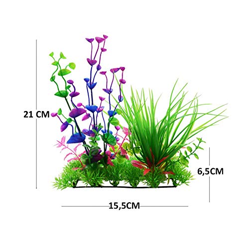Homvik Acuario Decoración Plantas Artificiales Acuario Plantas plásticas Decoración Acuarios Ideal Ornamento para Acuario Perece Terrario de Tortuga Seguro y Bello