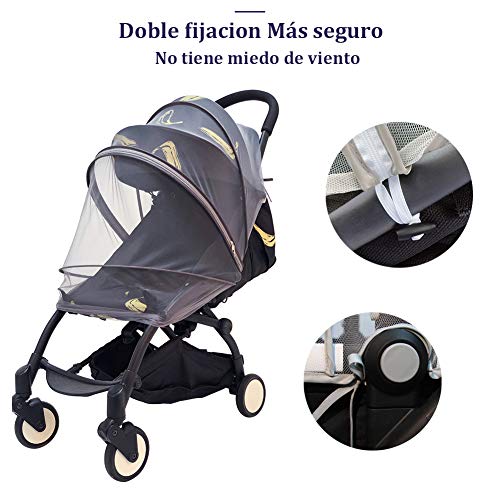 Homvik Mosquitera Universal Antimosquitos para Bebé Red Antiinsectos con Cremallera para Capazo,Silla de Paseo,Cuna de viaje,Carrito,Cochecito Etc.Gris