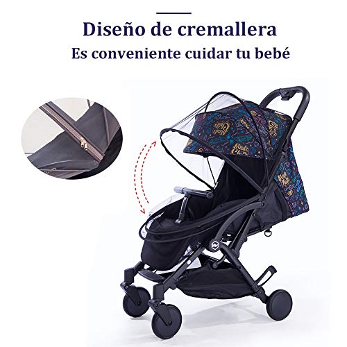 Homvik Mosquitera Universal Antimosquitos para Bebé Red Antiinsectos con Cremallera para Capazo,Silla de Paseo,Cuna de viaje,Carrito,Cochecito Etc.Negro