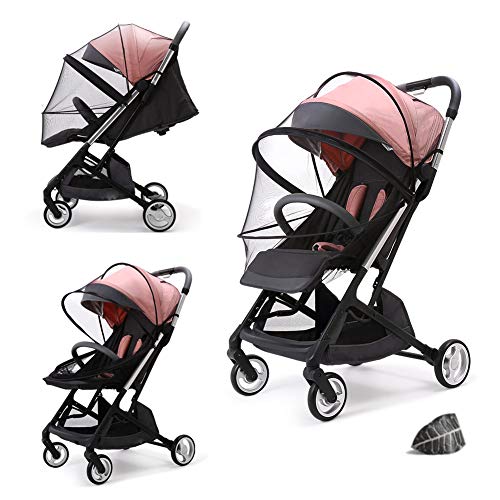 Homvik Mosquitera Universal Antimosquitos para Bebé Red Antiinsectos con Cremallera para Capazo,Silla de Paseo,Cuna de viaje,Carrito,Cochecito Etc.Negro