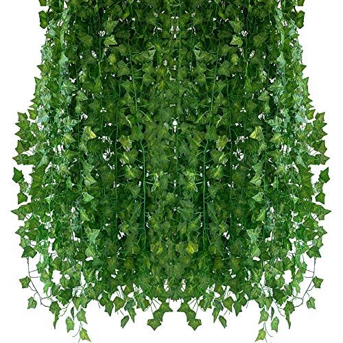 3 plantas colgantes artificiales de hiedra falsa para decoración de pared hogar