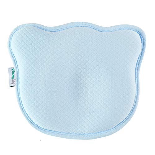 HOMYBABY Almohada Bebe | Cojin Plagiocefalia y 2 Fundas de Regalo 100% Algodón | Cojin Bebe con Diseño Ergonómico | Almohada Cuna Bebe
