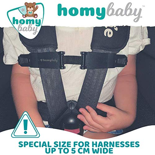 HOMYBABY Seguridad Bebes | Hebilla para Cinturon de Seguridad | Evita que el Niño Saque los Brazos del Arnés | Protector Arnes Bebe para Silla de Coche | Cierre Seguridad Bebe (Long (5cm))